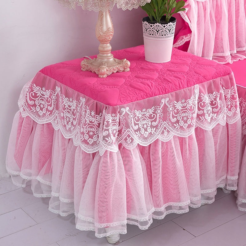 Cloth Cloth Bedroom Bedside Table Cover Cover Dust Cloth Princess Style Lace