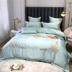 Four-Piece Cotton Bedding Ice Silk Summer European Style