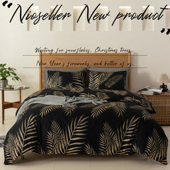 European And American Pearl Concentrate Printing Leaves Bedding Suit