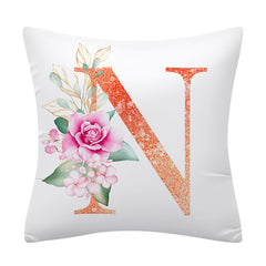 Pink Floral Letter Pillowcase