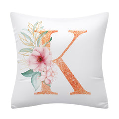 Pink Floral Letter Pillowcase
