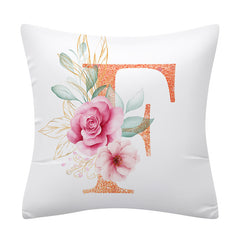 Pink Floral Letter Pillowcase