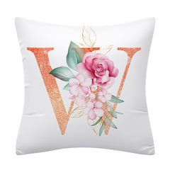 Pink Floral Letter Pillowcase