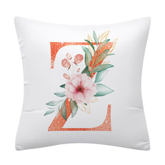Pink Floral Letter Pillowcase