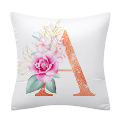 Pink Floral Letter Pillowcase