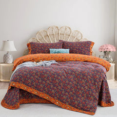 Cotton Double-layer Yarn Four-piece Flower Quilt Cover Bedding Bedding