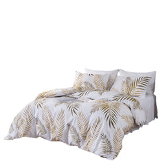 European And American Pearl Concentrate Printing Leaves Bedding Suit