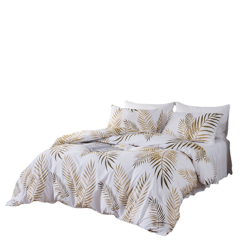 European And American Pearl Concentrate Printing Leaves Bedding Suit