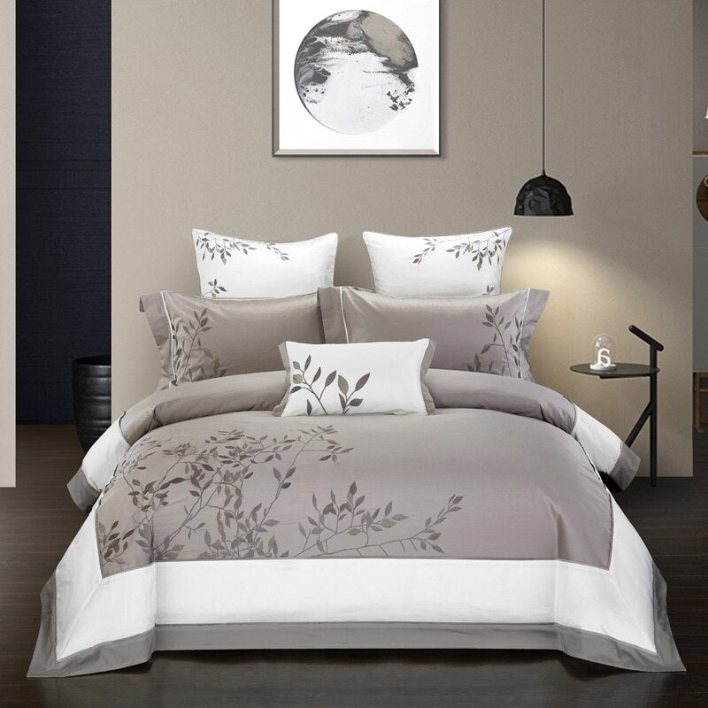 Four-Piece Premium Cotton Embroidered Bedding Set
