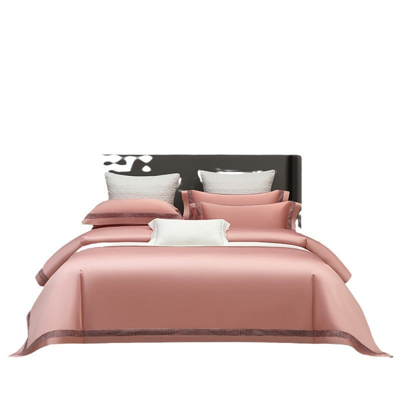 Long-Staple Cotton Four-Piece Hollow Lace Bedding Set