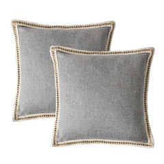 Vintage Linen Throw Pillow Covers – Set of 2