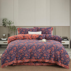 Cotton Double-layer Yarn Four-piece Flower Quilt Cover Bedding Bedding