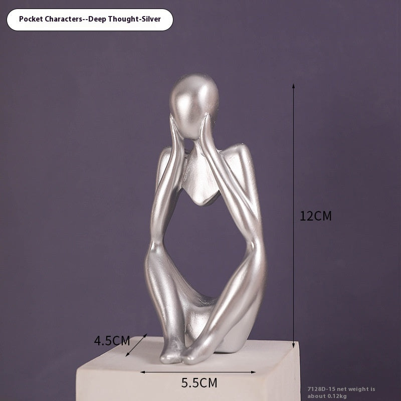 Mini Resin Thinking Pose Sculpture