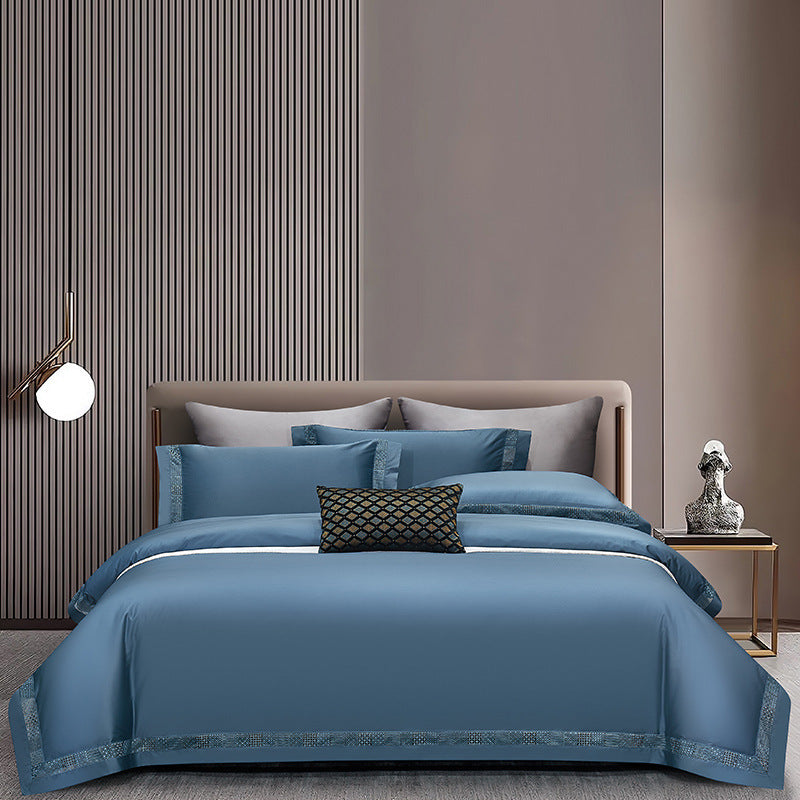 Long-Staple Cotton Four-Piece Hollow Lace Bedding Set