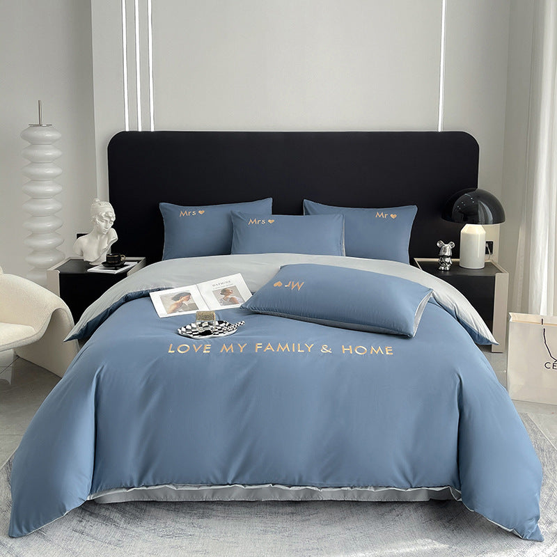 Modern Minimalist Long-Staple Cotton Bedding Set – Soft Twill & Fade-Resistant