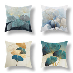 Ginkgo Leaf Printed Peach Skin Velvet Pillowcase