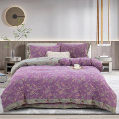 Cotton Double-layer Yarn Four-piece Flower Quilt Cover Bedding Bedding