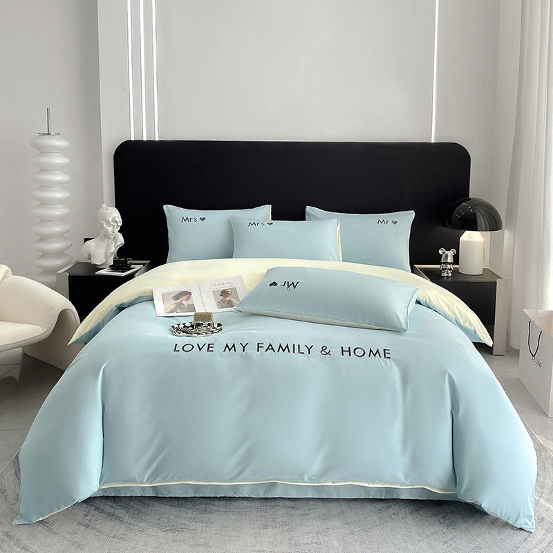 Modern Minimalist Long-Staple Cotton Bedding Set – Soft Twill & Fade-Resistant