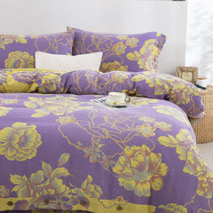 Cotton Double-layer Yarn Four-piece Flower Quilt Cover Bedding Bedding