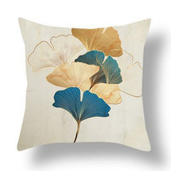 Ginkgo Leaf Printed Peach Skin Velvet Pillowcase