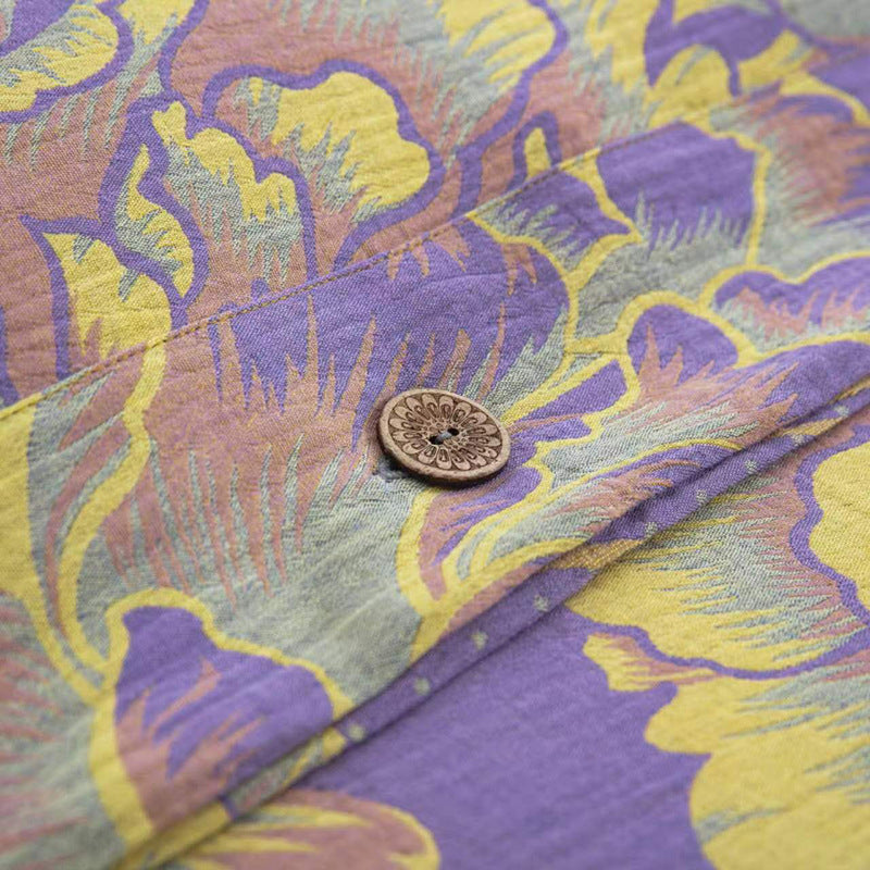 Cotton Double-layer Yarn Four-piece Flower Quilt Cover Bedding Bedding