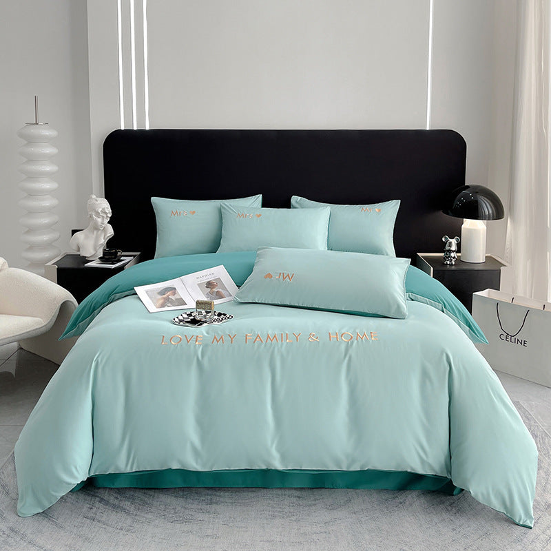 Modern Minimalist Long-Staple Cotton Bedding Set – Soft Twill & Fade-Resistant