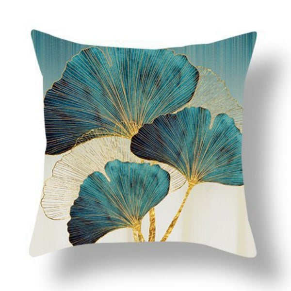 Ginkgo Leaf Printed Peach Skin Velvet Pillowcase