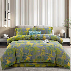 Cotton Double-layer Yarn Four-piece Flower Quilt Cover Bedding Bedding