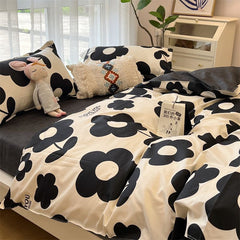 Cartoon Anime Polyester Bedding Set – 4-Piece Soft & Cozy