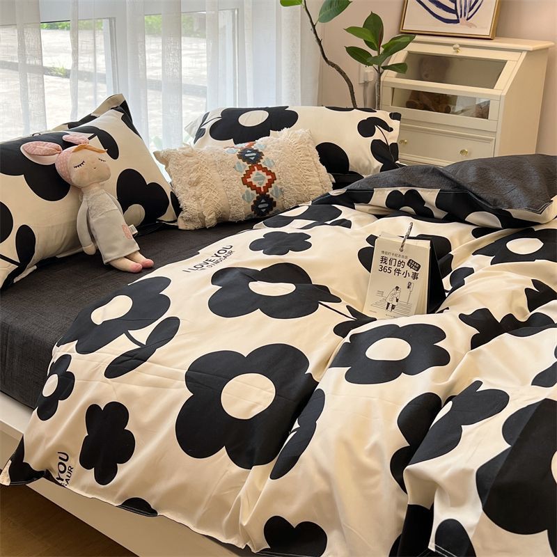 Cartoon Anime Polyester Bedding Set – 4-Piece Soft & Cozy