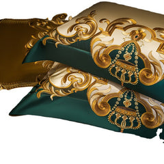 Luxury Villa European  High-end Elegant Satin Embroided 10-piece Set