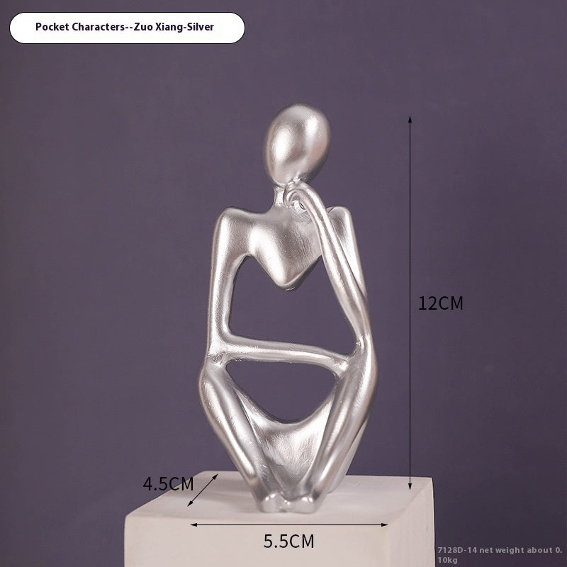 Mini Resin Thinking Pose Sculpture