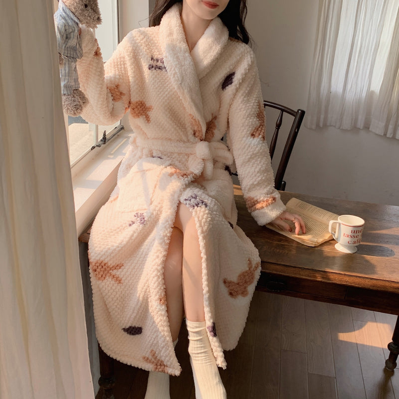 Dream Soft Coral Fleece Bathrobe