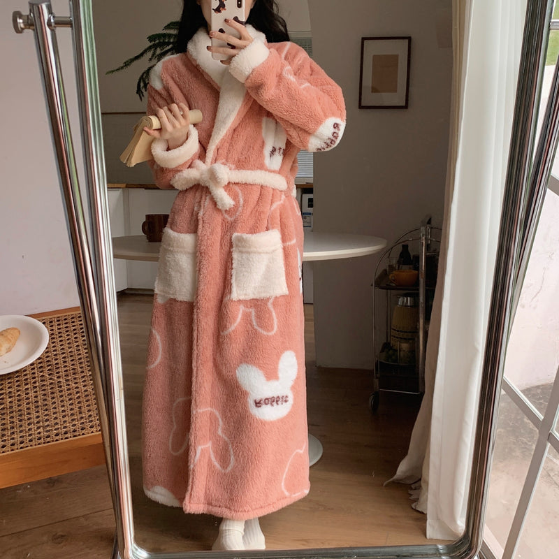 Dream Soft Coral Fleece Bathrobe