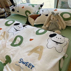 Cartoon Anime Polyester Bedding Set – 4-Piece Soft & Cozy