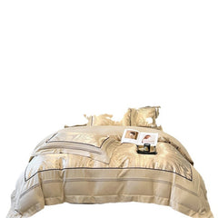 Light Luxury High-grade Yarn-dyed Four-piece Jacquard Beddings