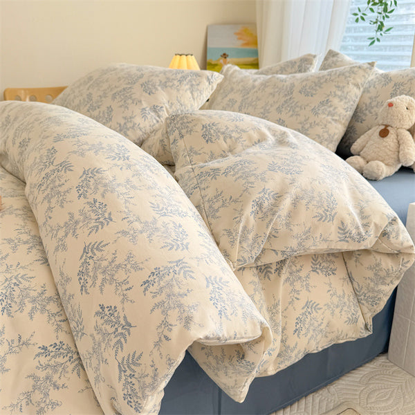 Super Soft Glutinous Clouds Cotton Four-piece Set Washed