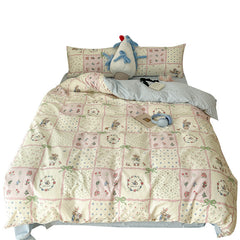INS Style Pure Cotton Bedding Set – Plants & Flowers Pattern