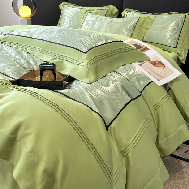 Light Luxury High-grade Yarn-dyed Four-piece Jacquard Beddings