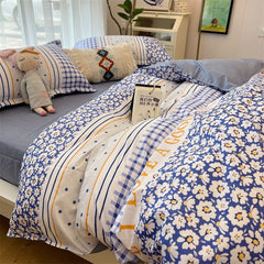 Cartoon Anime Polyester Bedding Set – 4-Piece Soft & Cozy